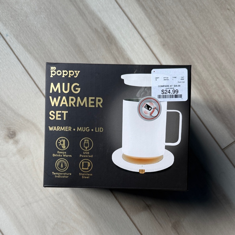 White Mug Warmer Set with Lid